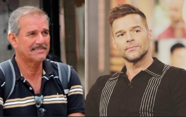 Ricky Martin en compañía de su padre