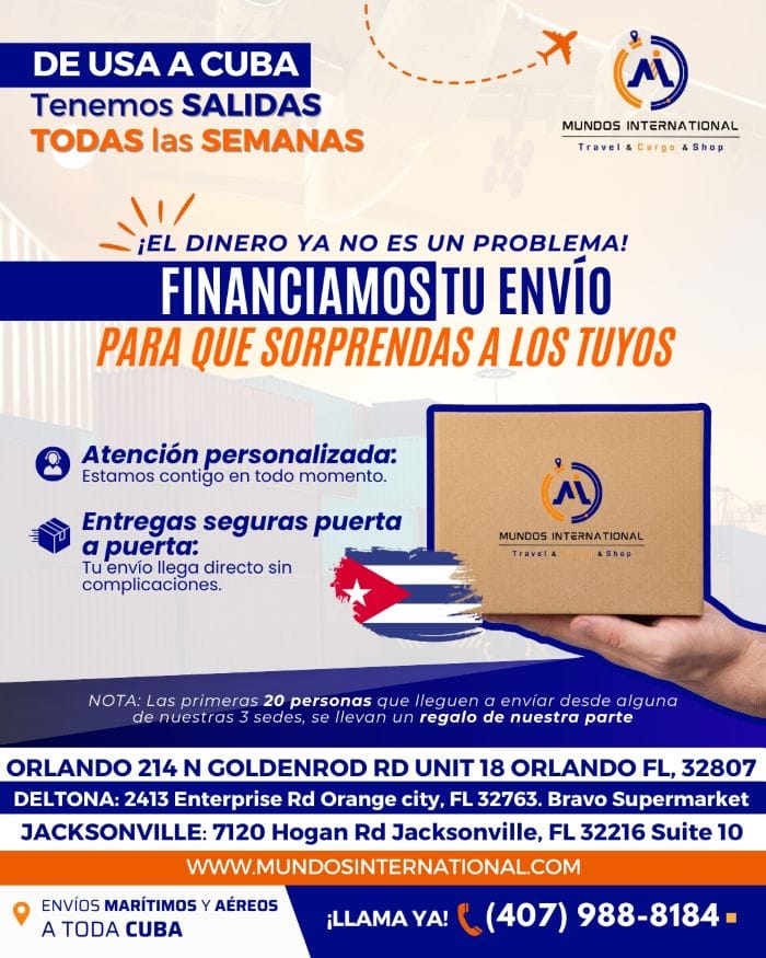 Mundos International te financia tus envíos a la familia en Cuba.